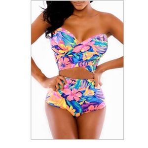 2 piece swim suit tie around back